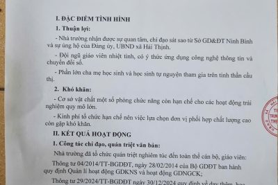 BÁO CÁO KẾT QUẢ THỰC HIỆN HOẠT ĐỘNG GIÁO DỤC KĨ NĂNG SỐNG  VÀ HOẠT ĐỘNG NGOÀI GIỜ CHÍNH KHÓA  HỌC KỲ I – NĂM HỌC 2025-2026